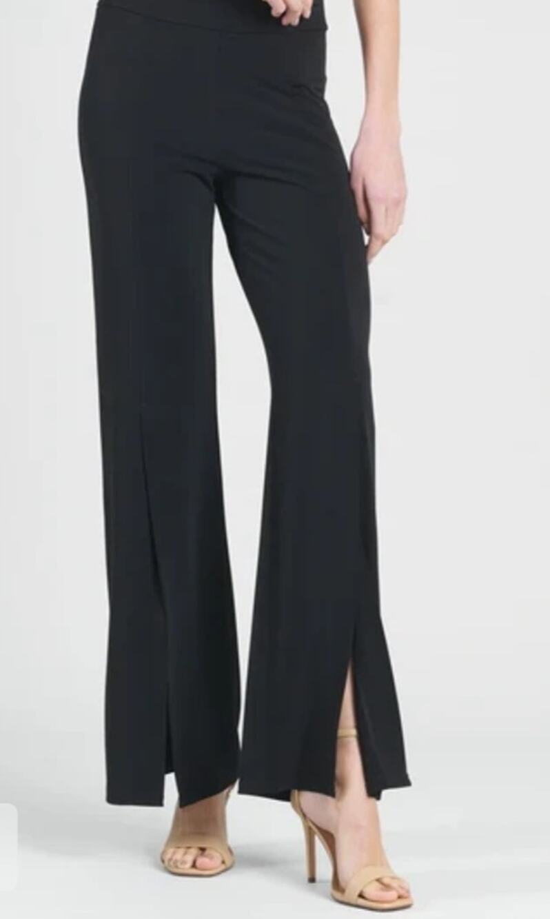Clara Sun Woo Kick Front High Slit Pants Sz XL Stretch High Rise Pull On Stretch